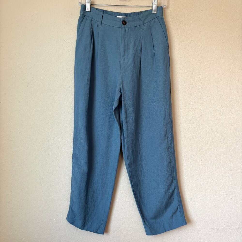Madewell The Linen-Blend Tailored Tapered Pant in Ocean